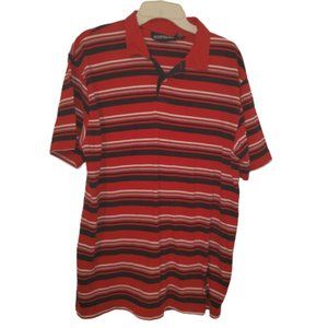 Aeropostale red blue white striped polo top M